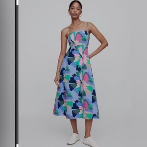 Gap NWT Poplin Squareneck midi dress, size large